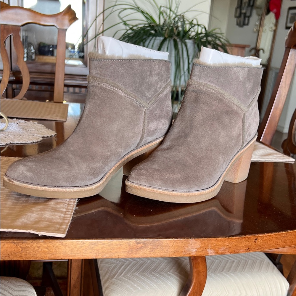 UGG Taupe Suede Ankle Booties